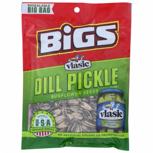 Bigs Vlasic Dill Pickle Flavor Sunflower Seeds Perspective: front