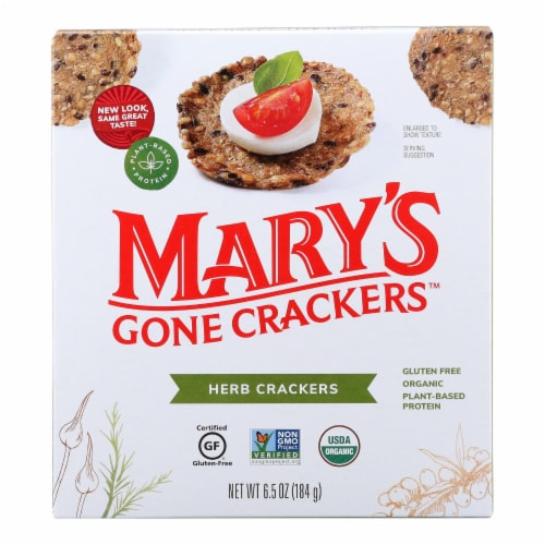 Mary's Gone Crackers Herb Crackers  - Case of 6 - 6.5 OZ Perspective: front
