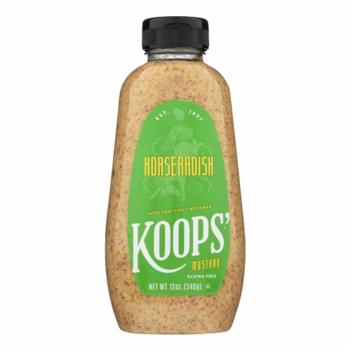 Koop's Mustard Horseradish - Case of 12 - 12 oz. Perspective: front