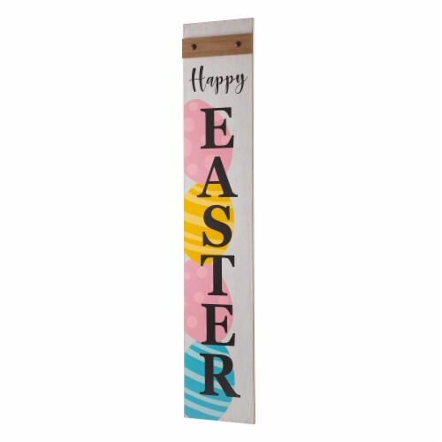 Glitzhome 42 H Wooden HAPPY EASTER Porch Sign Perspective: front