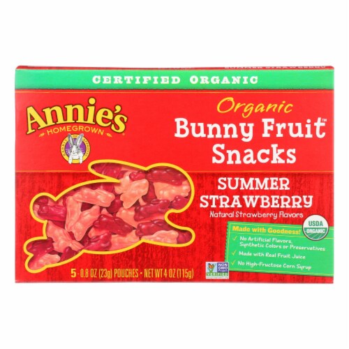 Annie'S Homegrown Fruit Snack Summer Strawberry - Case Of 10 - 4 Oz Perspective: front