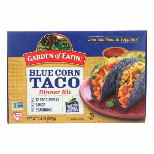 Garden of Eatin' Blue Corn Taco Dinner Kit - Blue Corn - Case of 12 - 9.4 oz. Perspective: front