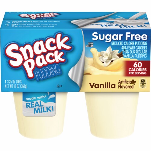 Snack Pack® Sugar Free Vanilla Flavored Pudding Cups Case Sale Perspective: front
