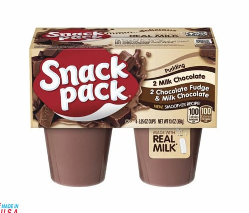 Snack Pack® Milk Chocolate And Chocolate Fudge/Milk Chocolate Pudding Cups Case Sale Perspective: front