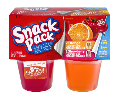 Snack Pack® Strawberry Orange Gelatin 4 Count Case Sale Perspective: front