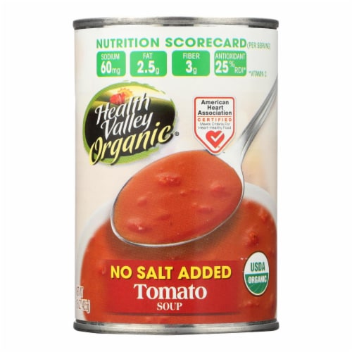 Health Valley Organic Soup - Tomato No Salt Added - Case of 12 - 15 oz. Perspective: front