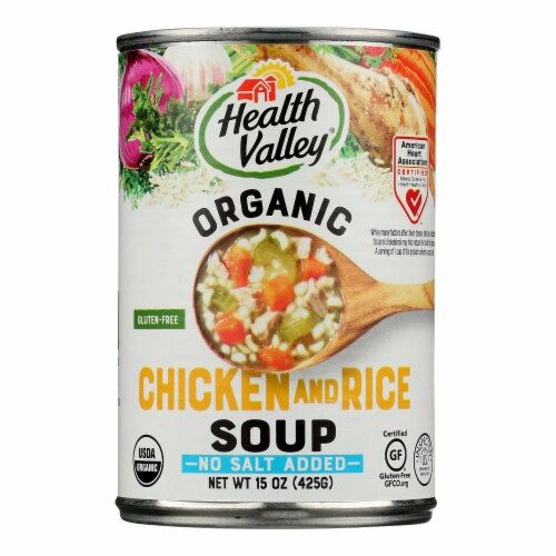 Health Valley Organic Soup - Chicken Rice No Salt Added - Case of 12 - 15 oz. Perspective: front