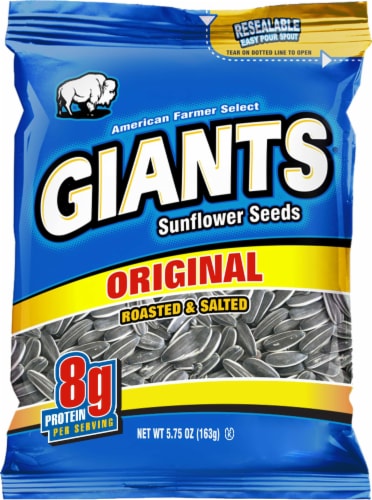 Giants Original Roasted and Salted Sunflower Seed Snacks, 5.75 Ounce -- 24 per case Perspective: front