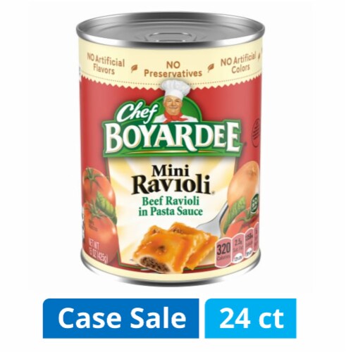 Chef Boyardee® Mini Beef Ravioli Case Lot Sale Perspective: front