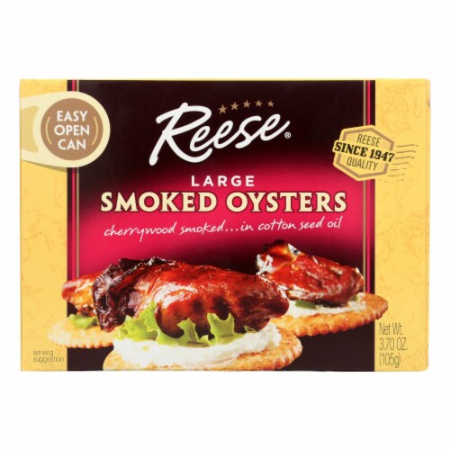 Reese Oysters - Smoked - Large - 3.7 oz - Case of 10 Perspective: front