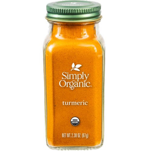 Simply Organic, Turmeric CERTIFIED ORGANIC, 2.38 oz Bottle Perspective: front