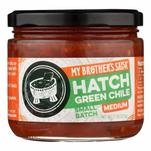 My Brother's Salsa, Medium Hatch Green Chile  - Case of 6 - 11 OZ Perspective: front