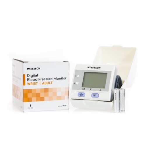 McKesson One Size Fits Most Cuff Wrist Home Automatic Digital Blood Pressure Monitor Perspective: front