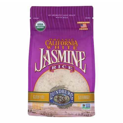 Lundberg Family Farms Organic California White Jasmine Rice - Case of 6 - 2 lb. Perspective: front