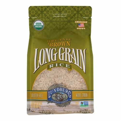 Lundberg Family Farms Organic Brown Long Grain Rice Perspective: front