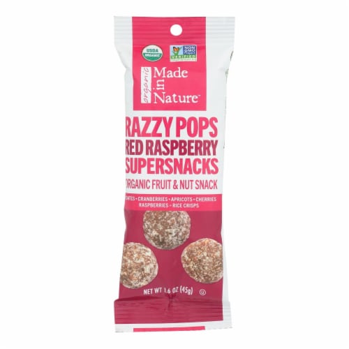 Made In Nature - Razzy Pop Red Raspberry - Case of 10 - 1.60 OZ Perspective: front