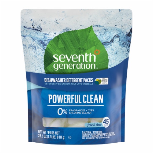 Seventh Generation Free & Clear Dishwasher Detergent Packs Perspective: front