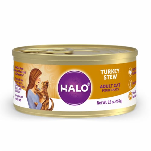 Halo Grain Free Natural Turkey Stew Wet Cat Food Perspective: front