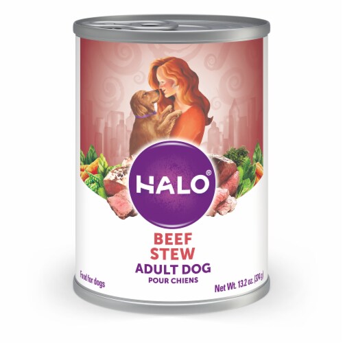 Halo Natural Beef Stew Wet Dog Food Perspective: front