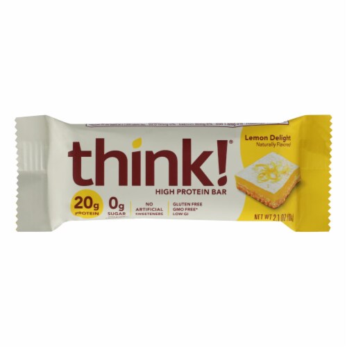 Think Products High Protein Bar - Lemon Delight - Case of 10 - 2.1 oz. Perspective: front