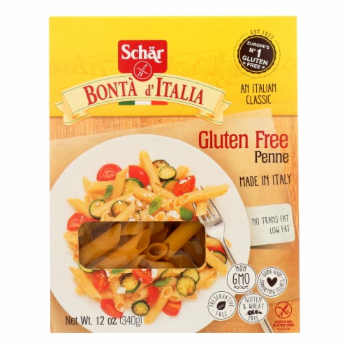 Schar Penne Pasta - Case of 10 - 12 oz. Perspective: front