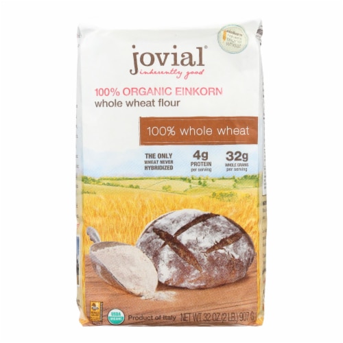 Jovial - Organic Einkorn Whole Wheat Flour - Case of 10 - 32 oz. Perspective: front