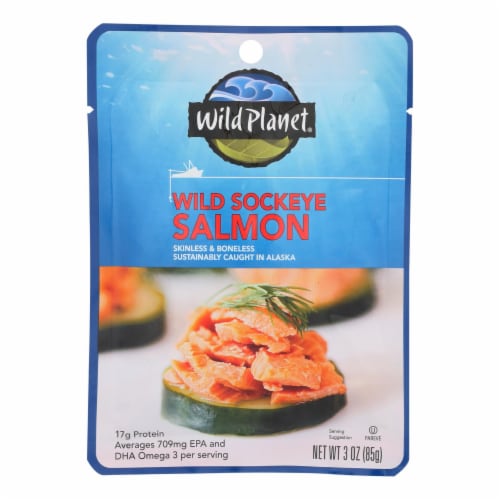 Wild Planet - Salmon Wild Sockeye - Case of 24 - 3 OZ, 3 OZ - Food