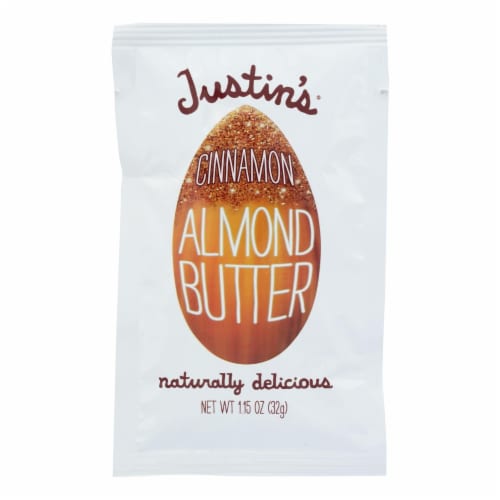 Justin's Nut Butter Squeeze Pack - Almond Butter - Cinnamon - Case of 10 - 1.15 oz. Perspective: front