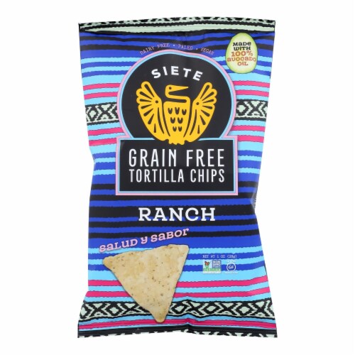 Siete Grain Free Ranch Tortilla Chips Perspective: front