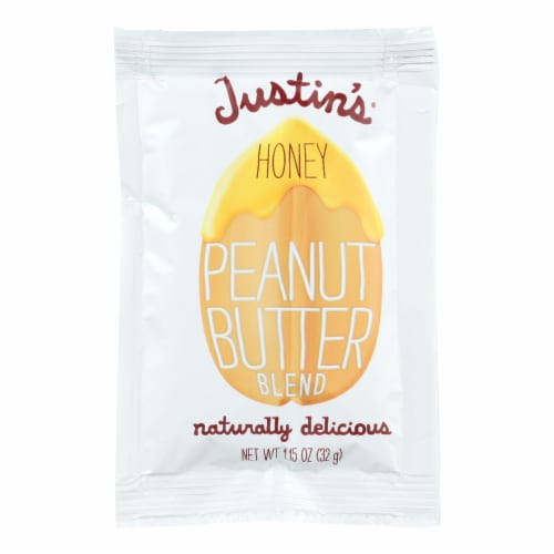 Justin's Nut Butter Squeeze Pack - Peanut Butter - Honey - Box of 10 - 1.15 oz. Perspective: front
