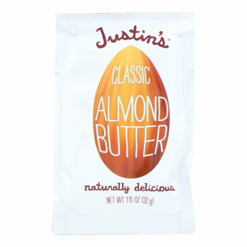Justin's Nut Butter Squeeze Pack - Almond Butter - Classic - Case of 10 - 1.15 oz. Perspective: front