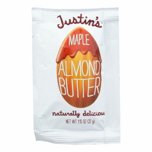Justin's Nut Butter Squeeze Pack - Almond Butter - Maple - Box of 10 - 1.15 oz. Perspective: front