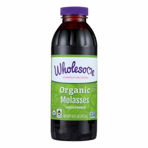 Wholesome Sweeteners Molasses - Organic - Blackstrap - Unsulphured - 16 oz - case of 12 Perspective: front