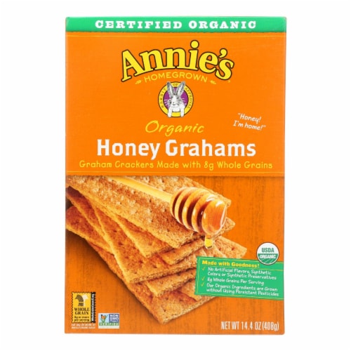 Annie's™ Homegrown Organic Honey Graham Crackers - Case of 12 - 14.4 oz. Perspective: front