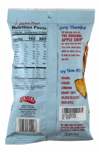 Seneca Cinnamon Apple Chips - 2.5 oz. bag, 12 per case Perspective: front
