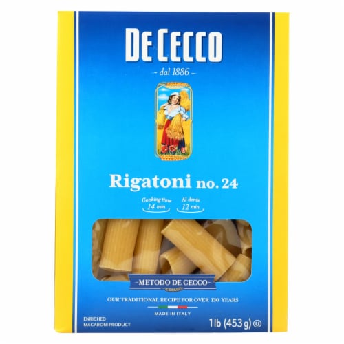 De Cecco Pasta - Pasta - Rigatoni - Case of 12 - 16 oz Perspective: front