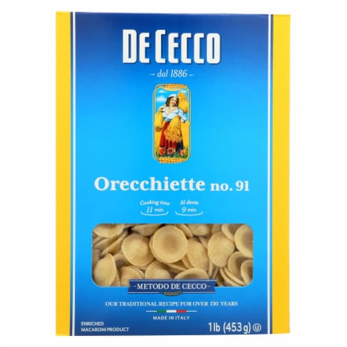 De Cecco Pasta - Pasta - Orecchiette - Case of 12 - 16 oz Perspective: front