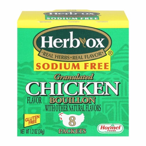 Herb-Ox Boullion - Chicken - Low Sodium - Case of 12 - 8 count Perspective: front