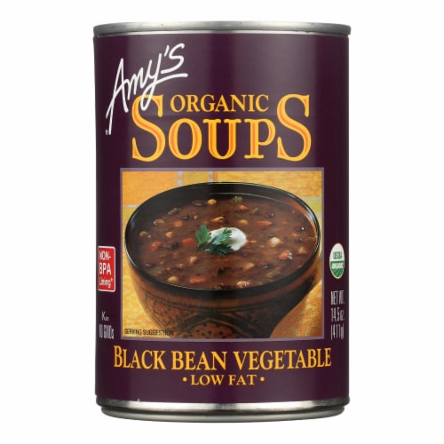 Amy's - Organic Low Fat Black Bean Soup - Case of 12 - 14.5 oz Perspective: front