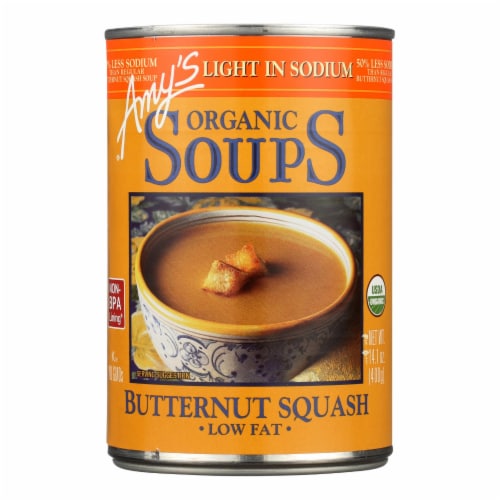 Amy's - Organic Low Sodium Butternut Squash Soup - Case of 12 - 14.1 oz Perspective: front