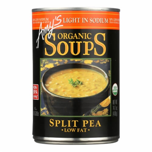 Amy's - Organic Low Salt Split Pea Soup - Case of 12 - 14.1 oz Perspective: front