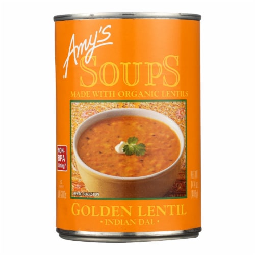 Amy's - Soup - Organic - Lentil - Golden - Case of 12 - 14.4 oz Perspective: front