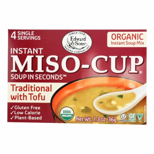 Edward and Sons Organic Traditional Miso - Cup - Case of 12 - 1.3 oz. Perspective: front