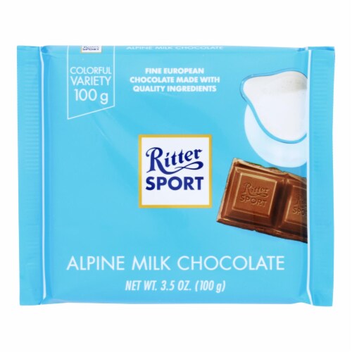 Ritter Sport Chocolate Bar - Milk Chocolate - 30 Percent Cocoa - Alpine - 3.5 oz Bars -12Pack Perspective: front