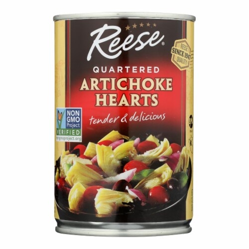 Reese Artichoke Hearts - Quartered - Case of 12 - 14 oz. Perspective: front