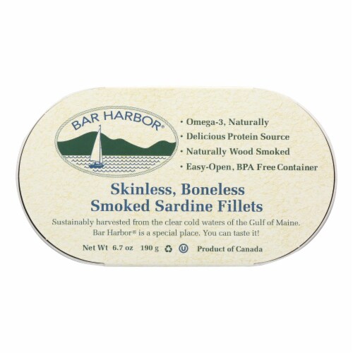 Bar Harbor - Smoked Sardine Fillets - Case of 12 - 6.7 oz. Perspective: front