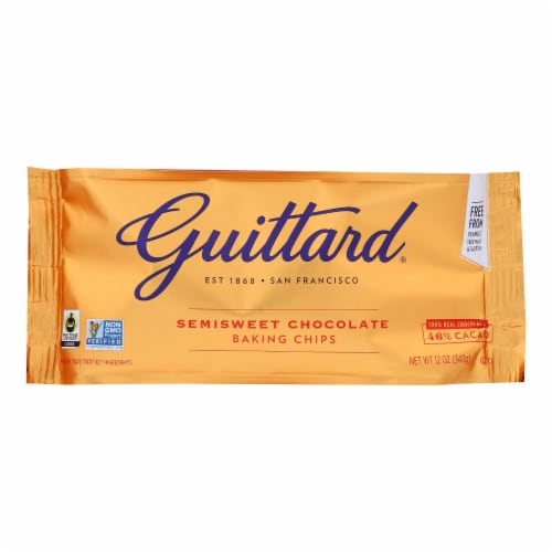 Guittard Chocolate Semi Sweet Chocolate - Case of 12 - 12 oz. Perspective: front