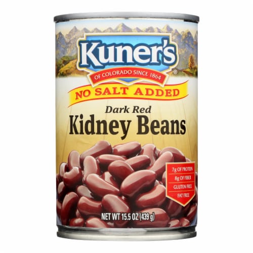 Kuner - Dark Red Kidney Beans - No Salt Added - Case of 12 - 15 oz. Perspective: front