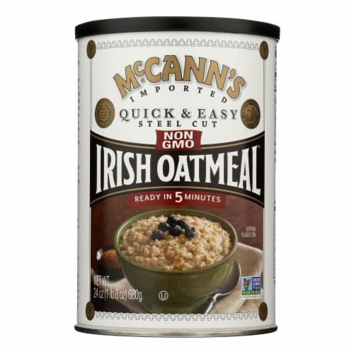 McCann's Irish Oatmeal Quick and Easy Steel Cut - Case of 12 - 24 oz. Perspective: front