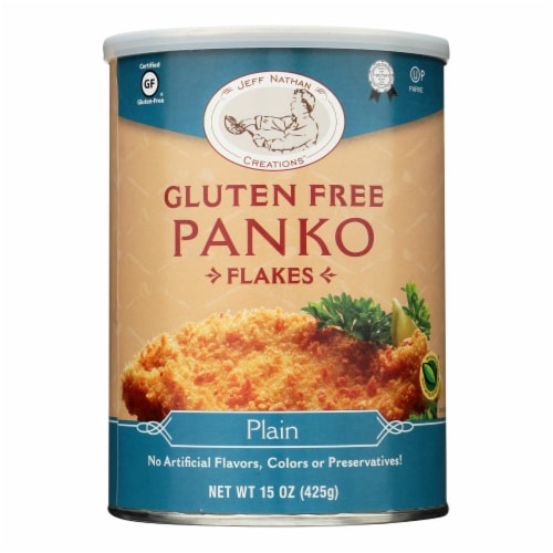 Jeff Nathan Creations Bread Crumbs - Panko Flakes - Plain - Gluten Free - 15 oz - case of 12 Perspective: front